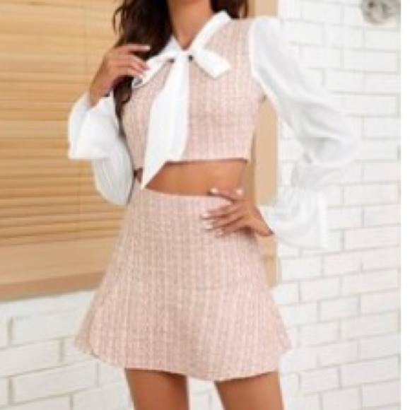 SHEIN - 2 piece tweed skirt set. - Picture 1 of 5
